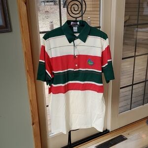 Slazenger Golf Shop Collection Striped Sz L Polo Shirt Green Red White NWOT